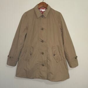 Coldwater Creek Jacket Women's Size 8 Brown Tan Button Lightweight Cotton/Nylon